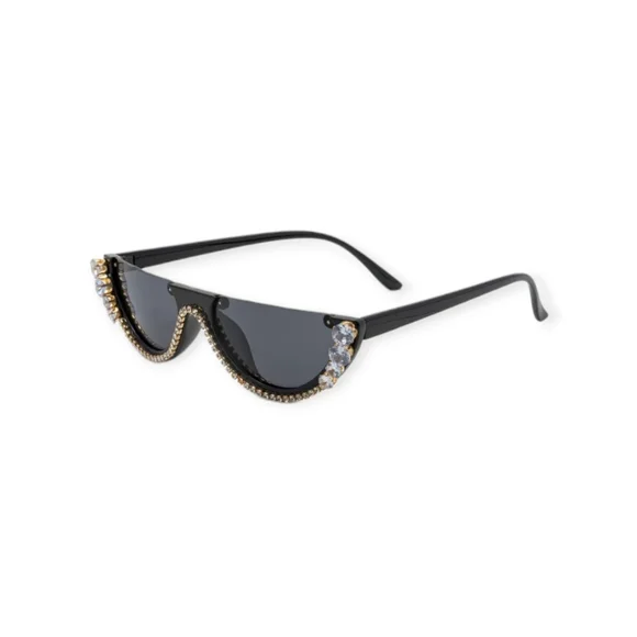 Rhinestone Decor Half Frame Sunglasses - Picture 3 of 5